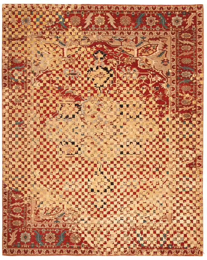 Picture of a Serapi Victoria Checker Raved rug